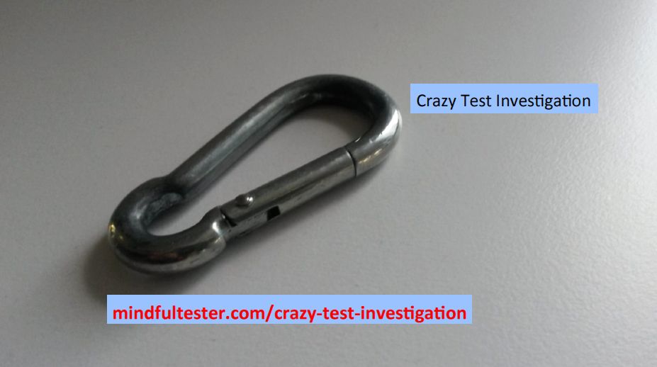 Clip. Showing texts “Crazy Test Investigation” and “mindfultester.com/crazy-test-investigation”!